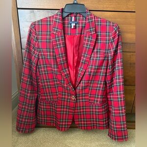 Tommy Hilfiger Red Tartan Women's Blazer